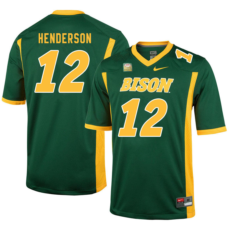 Men #12 Braylon Henderson North Dakota State Bison College Football Jerseys Sale-Green
